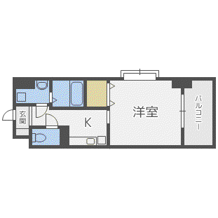 CAVANA天神(1K/12階)の間取り写真