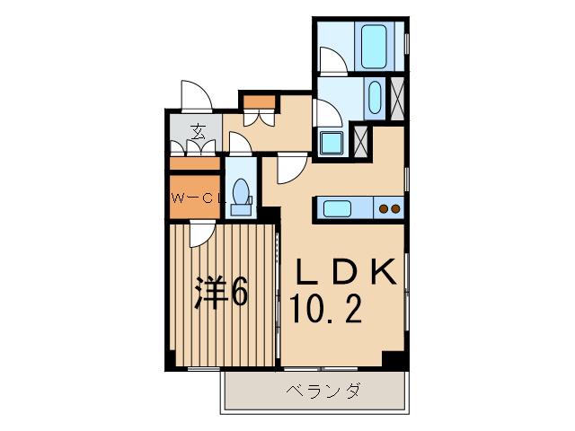プライムアーバン用賀(1LDK/3階)の間取り写真