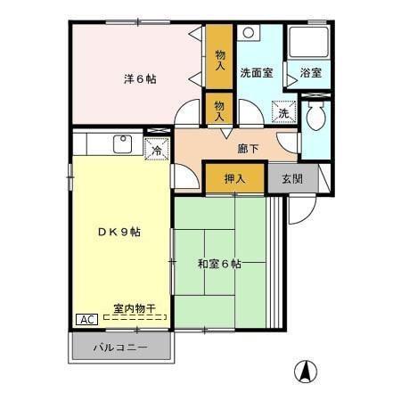 シュトラーレン高野ABC(2DK/2階)の間取り写真
