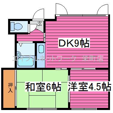 サンタムール(2LDK/2階)の間取り写真
