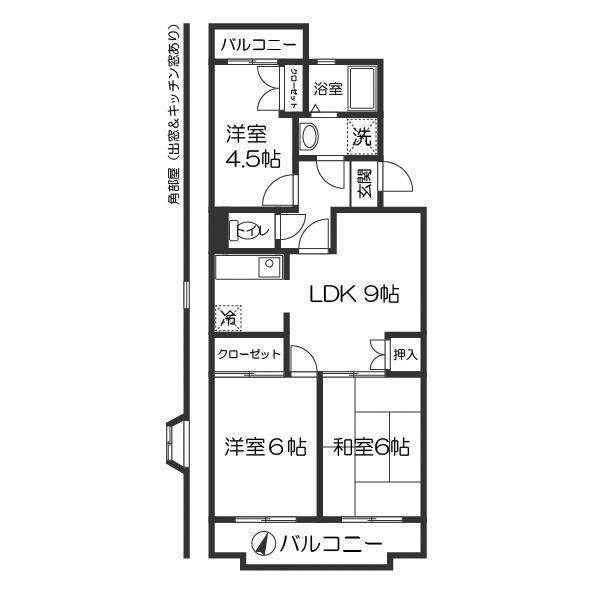 ベイコート幕張本郷(3LDK/3階)の間取り写真