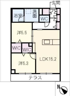 メゾン・ド・ノバリア(2LDK/1階)の間取り写真