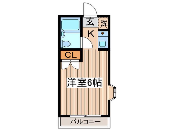 荻野コーポ(ワンルーム/2階)の間取り写真