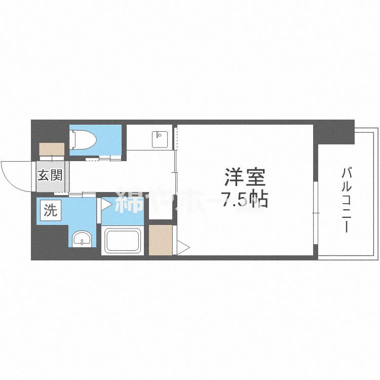 リヴィアスナンバクラス(1K/2階)の間取り写真