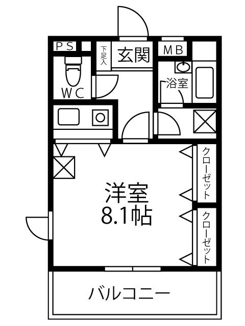 セリエ大塚(1K/4階)の間取り写真