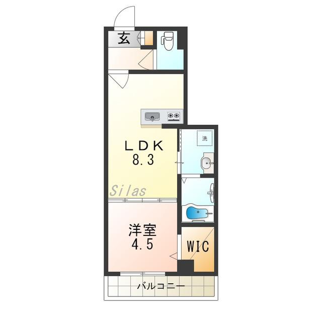 SOAR MORINOMIYA(1LDK/1階)の間取り写真