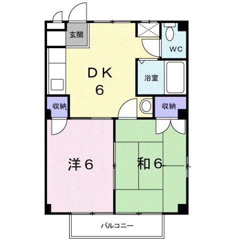 シャトレーハイツ佐藤(2DK/2階)の間取り写真