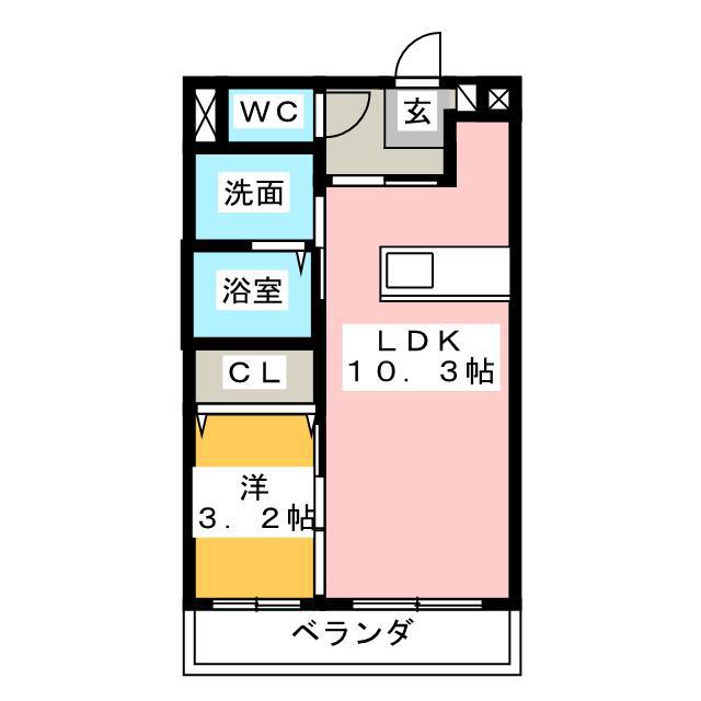 サンクレール神久(1LDK/2階)の間取り写真