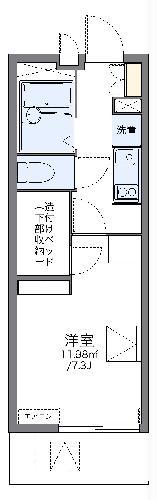 レオパレスブランドールH(1K/2階)の間取り写真