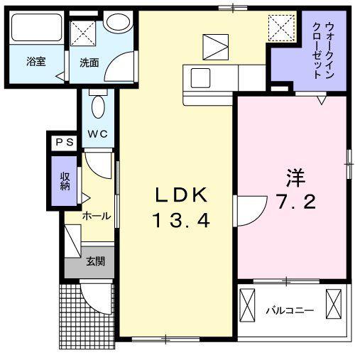 グランメルII(1LDK/1階)の間取り写真