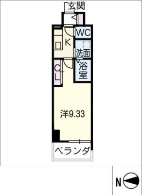 OKNIS IMAIKE(1K/7階)の間取り写真