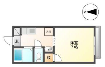 フレグランスM1(1K/2階)の間取り写真