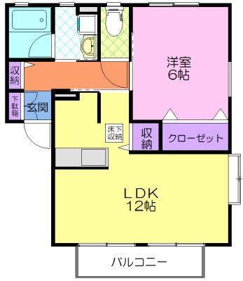 VERDE(1LDK/2階)の間取り写真