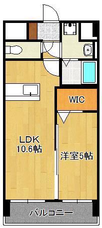 MDIアクトスペリタ折尾駅前(1LDK/5階)の間取り写真