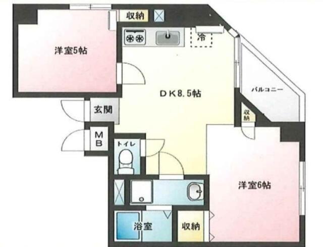 セイコーガーデンXI大塚(2DK/3階)の間取り写真