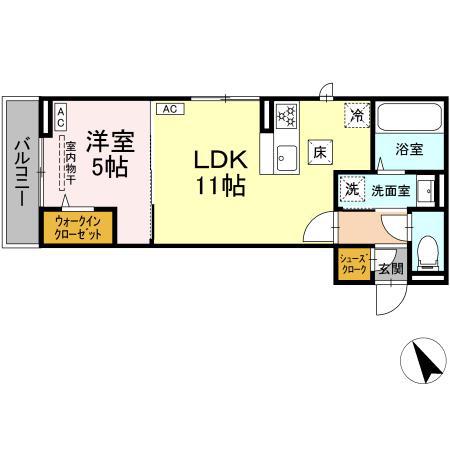 リューベ(1LDK/2階)の間取り写真