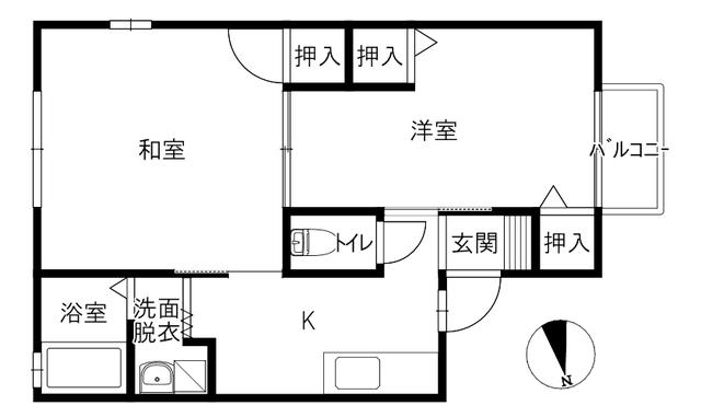メゾンレオーネ(2K/1階)の間取り写真