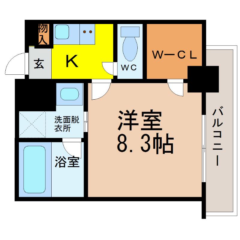 タウンライフ内山(1K/7階)の間取り写真
