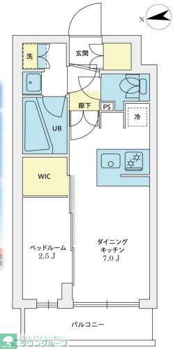 アジールコート豪徳寺(1DK/2階)の間取り写真