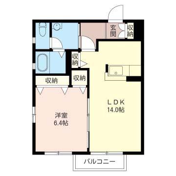 フランボワーズ(1LDK/2階)の間取り写真