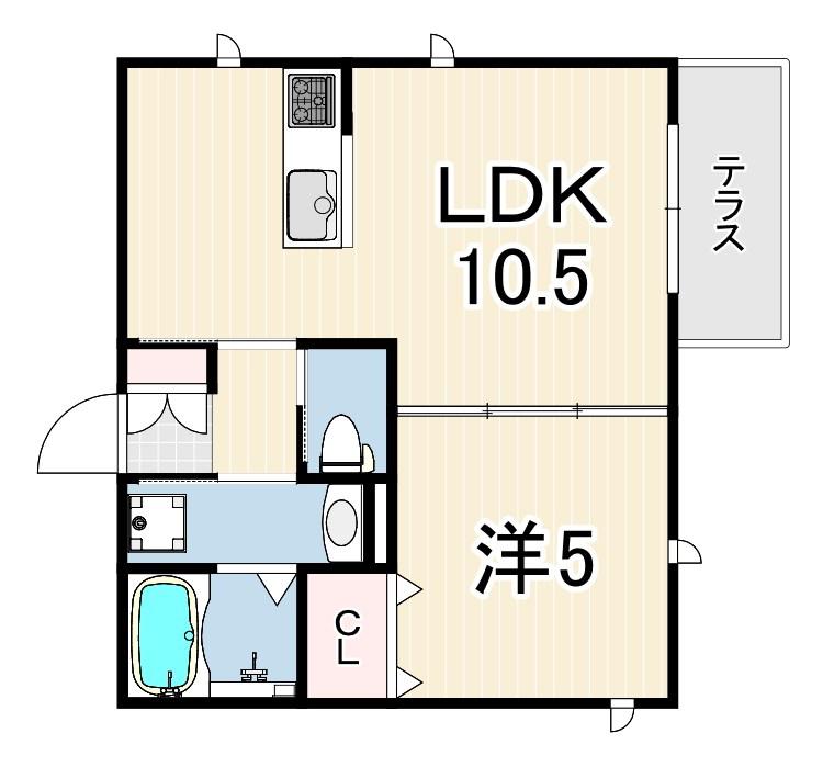 リュネ甲子園(1LDK/1階)の間取り写真