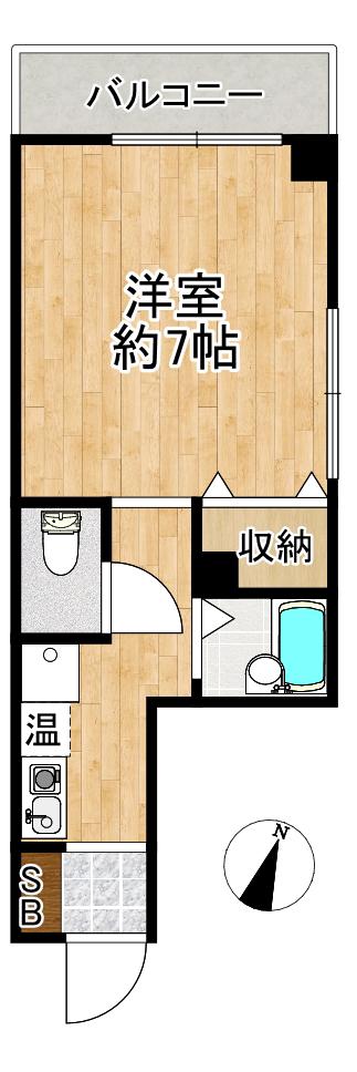 ルミエール春日野(1K/3階)の間取り写真