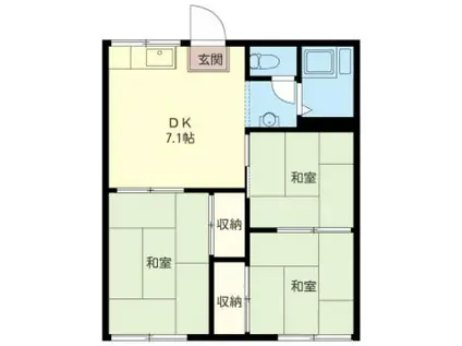 南山ハイツA(3DK/1階)の間取り写真