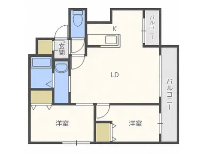 パンタナール(2LDK/4階)の間取り写真