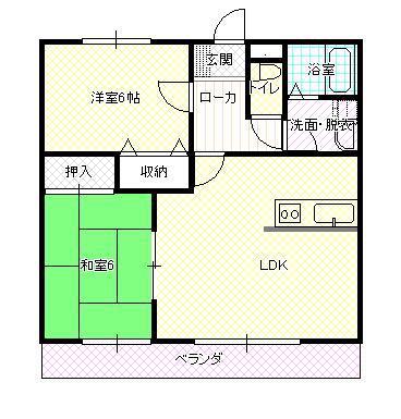 アヴィニヨン(2LDK/2階)の間取り写真