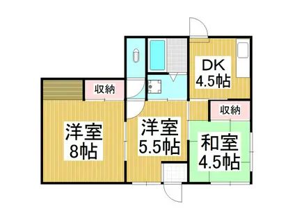 森下アパート(3DK/1階)の間取り写真
