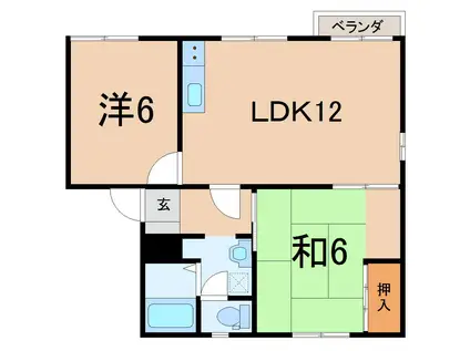 ファミュー(2LDK/2階)の間取り写真