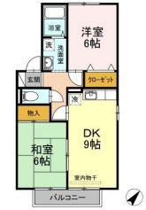 セジュール中村B棟(2DK/2階)の間取り写真