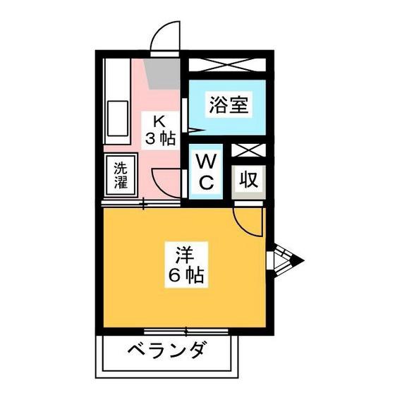 エイトライフアクアマリン(1K/2階)の間取り写真