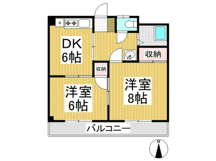 千曲グリーンハイツ(2DK/3階)の間取り写真