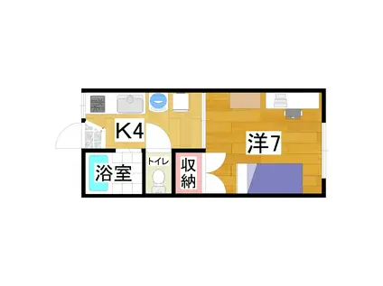 ハイツ ユーカリ(1K/1階)の間取り写真