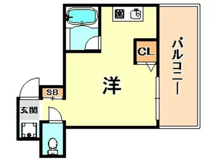 六甲ガーデンホームズ(ワンルーム/2階)の間取り写真