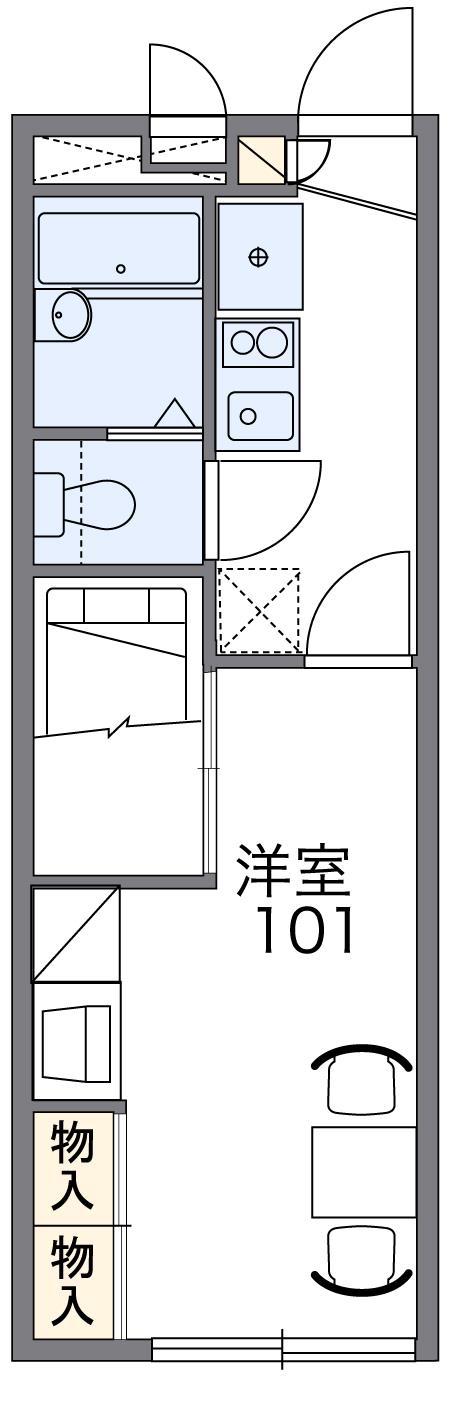 レオパレスゴールドリングA(1K/2階)の間取り写真