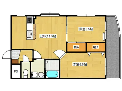 グレースKII(2LDK/1階)の間取り写真