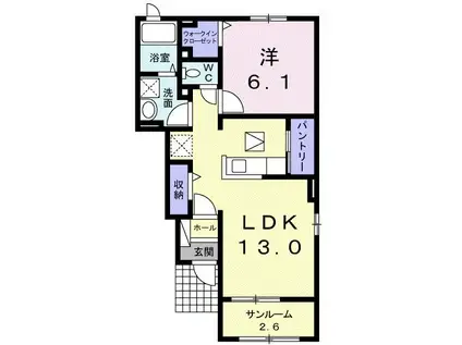 サンリット メゾン A(1LDK/1階)の間取り写真