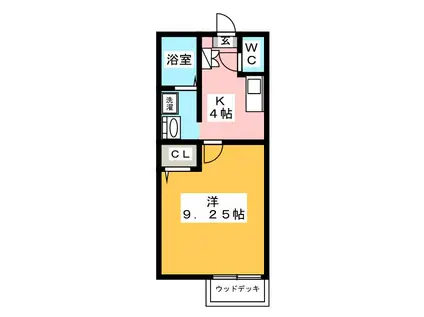 マハロハ湘南(1K/1階)の間取り写真