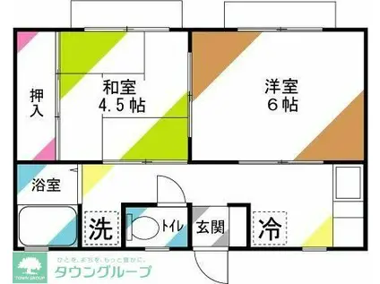 プティメゾンドゥーズ(2K/1階)の間取り写真