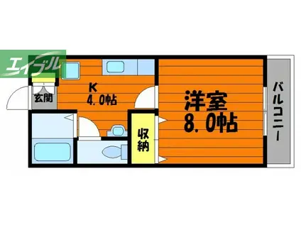 アイディアル(1K/2階)の間取り写真