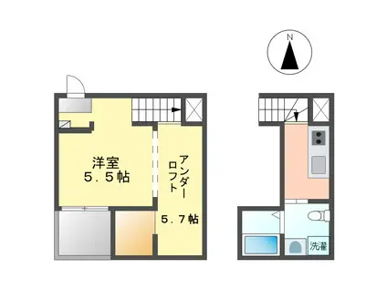 地下鉄鶴舞線 庄内通駅 徒歩8分 2階建 築14年(1SK/2階)の間取り写真