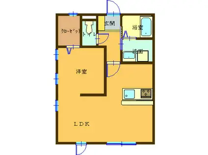 ルミナス(1LDK/1階)の間取り写真