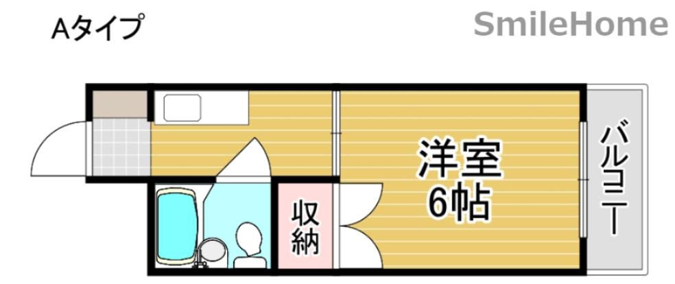 東洋プラザ住吉(1K/3階)の間取り写真