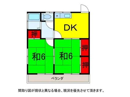 コーポサイトウ(2DK/2階)の間取り写真