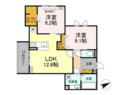 DS LIEN C(2LDK/3階)の間取り写真