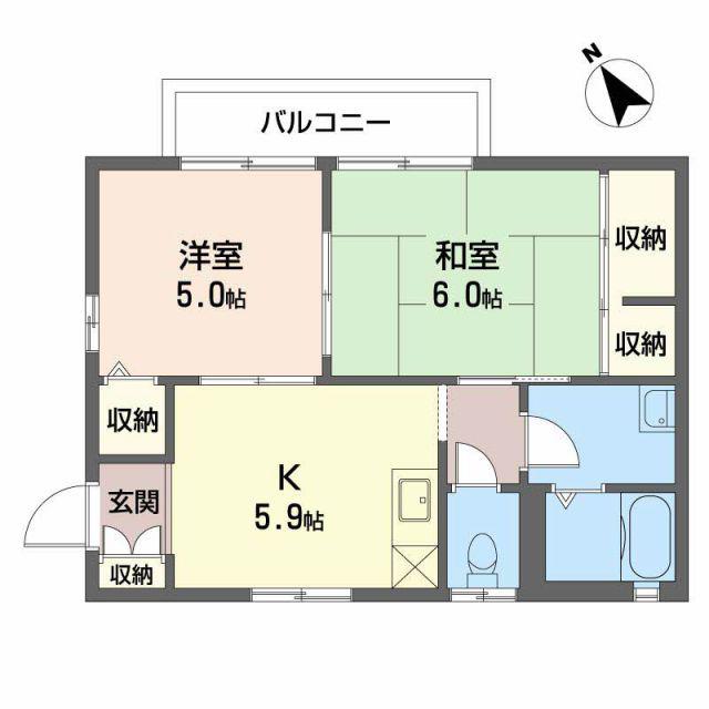 シャーメゾン田村(2K/2階)の間取り写真