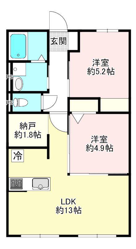 CANTISLAZYII(2LDK/2階)の間取り写真