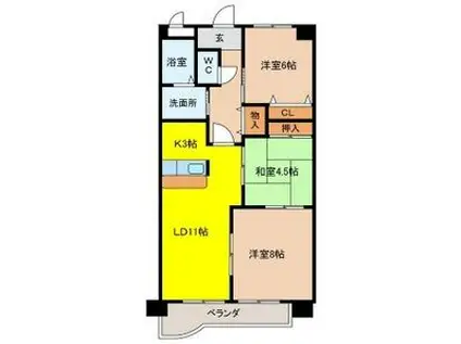 BIO MASAKI(3LDK/3階)の間取り写真